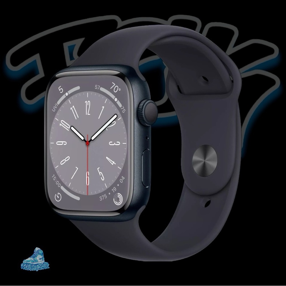 Preowned Apple Watch Series 8, 45 mm includes original box, one new strap